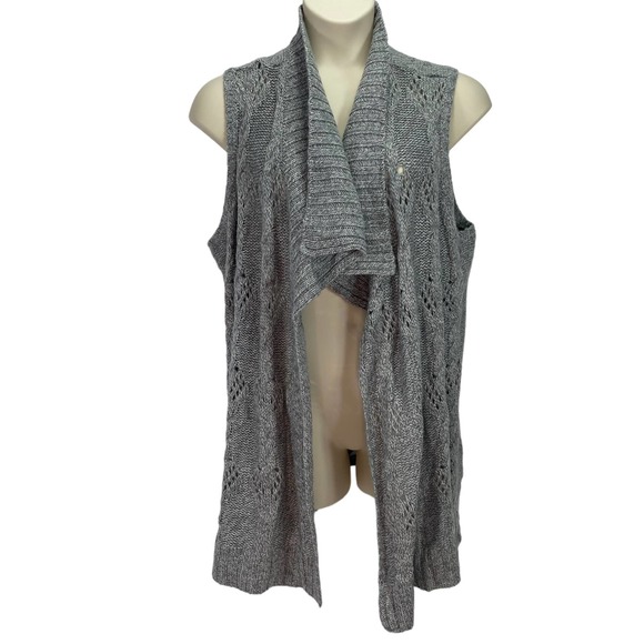 Avenue Sweater Vest Open Front Cardigan Top Shawl Wrap Gray Size 22/24 3X - Picture 1 of 6
